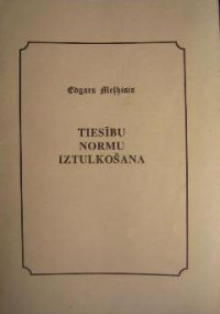 Edgars Meļķisis — Tiesību normu iztulkošana