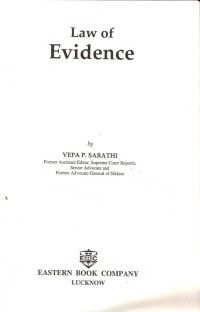 Vepa Sarathi — The law of evidence