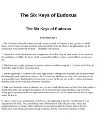 Unknown — The Six Keys of Eudoxus