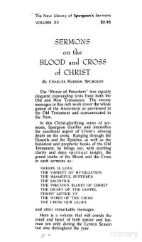 Spurgeon — Sermons On The Blood And Cross Of Christ