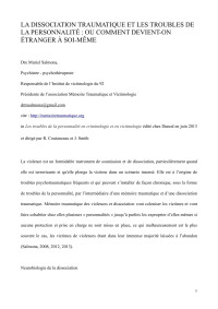 Muriel Salmona — La dissociation traumatique et les troubles de la personnalité 
