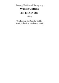 Wilkie Collins — Je dis non