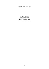 IPPOLITO NIEVO — IL CONTE PECORAIO