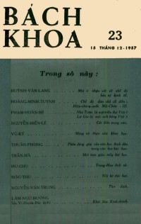 Huỳnh Văn Lang & Lê Ngộ Châu — Tạp chí Bách Khoa (1957--1975) # 023