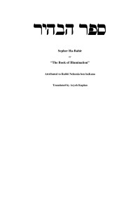 Unknown — ''The Book of Illumination_ Sefer Ha Bahir