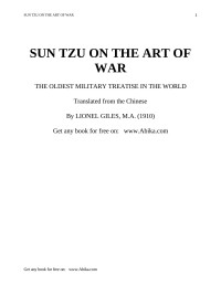 Sun Tzu — The Art of War. The Oldest Military Treatise in the World