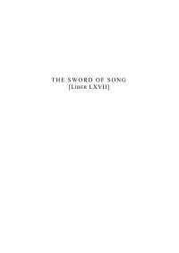 Aleister Crowley — The Sword of Song [Liber LXVII]