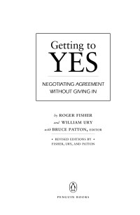 Roger Fisher — Getting to Yes