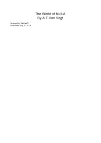 A E Van Vogt — The World of Null A
