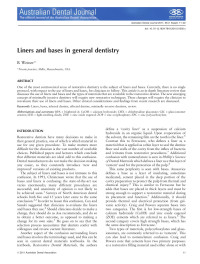 Dentistry — Liners and bases in general dentistry