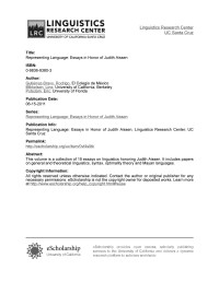 Essays in Honor of Judith Aissen — Timberlake 2011 Individuation in Russian and Spanish Differential Object Marking in Gutierrez-Bravo et al eds Representing Language