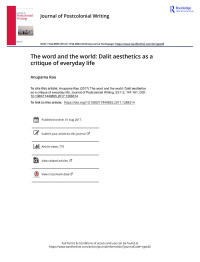 Anupama Rao — The word and the world: Dalit aesthetics as a critique of everyday life