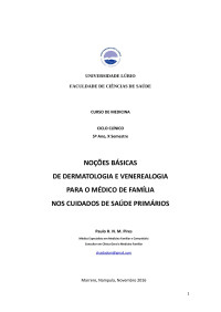 Autor Paulo H. N. M. Pires — Noções básicas de dermatologia e venerealogia para o médico de família nos cuidados de saúde primários