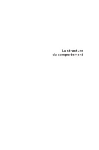 Merleau-Ponty — La structure du comportement