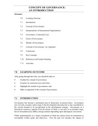 IGNOU — [IGNOU] Governance - An Introduction