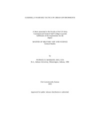 PATRICK D. MARQUES, MAJ, USA — GUERRILLA WARFARE TACTICS IN URBAN ENVIRONMENTS