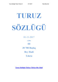 Həsən Bəy Hadi — Turuz sözlügü (Turuz Dictionary Vol 1 A-Q)