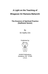 Sri Sadhu Om — Sadhanai Saram (The Essence of Spiritual Practice)