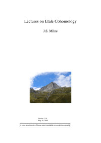 J.S. Milne — Lectures on Etale Cohomology