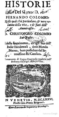 Fernando Colombo [Colombo, Fernando] — Historie del signor D.