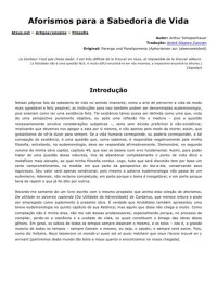 Arthur Schopenhauer — Aforismos para a Sabedoria de Vida