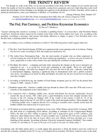 Steven T. Matthews [Matthews, Steven T.] — Trinity Review - 332 - The Fed, Fiat Currency, and Feckless Keynesian Economics
