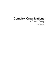 Charles Perrow — Complex Organizations : A Critical Essay (Third Edition)
