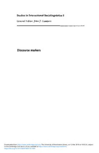 Deborah Schiffrin — Discourse Markers