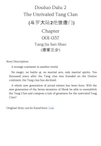 Tang Jia San Shao — Douluo Dalu 2 - The Unrivaled Tang Clan - Chapter 001-037 (incomplete)