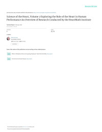 HeartMath Institute — Science of the Heart, Volume 2 Exploring the Role of the Heart in Human Performance An Overview of Research Conducted by the HeartMath Institute