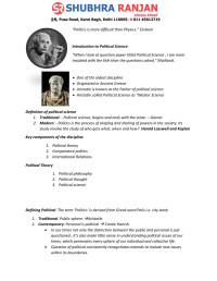 Subra ranjan  — PSIR Paper 1 part A