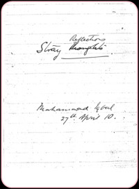 Dr. Muhammad Iqbal  — Stray Reflections (The Private Notebook of Muhammad Iqbal)