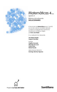Santillana — Solucionario - Matemáticas 4ª Eso, Opción A