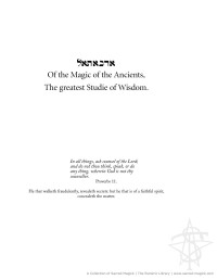 Sacred Magick: The Esoteric Library — Arbatel of Magick