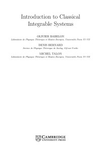 OLIVIER BABELON, DENIS BERNARD & MICHEL TALON — Introduction to Classical Integrable Systems