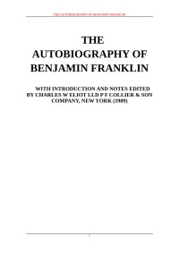 Benjamin Franklin — THE AUTOBIOGRAPHY OF BENJAMIN FRANKLIN