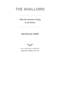 Nicholas Carr [Nicholas Carr] — The Shallows: What the Internet Is Doing to Our Brains
