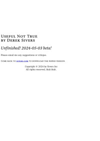 Derek Sivers — Useful Not True