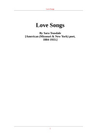 Sara Teasdale — Love Songs