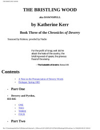 Kerr, Katherine [Kerr, Katherine] — THE BRISTLING WOOD
