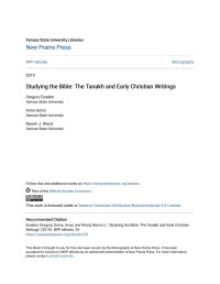 Gregory Eiselein, Anna Goins, and Naomi J. Wood — Studying the Bible: The Tanakh and Early Christian Writings