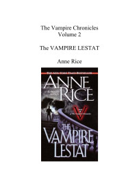 Anne Rice — The Vampire Lestat