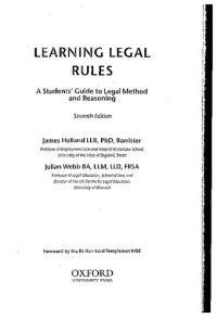 James Holland and Julian Webb — Learning Legal Rules - A Student's Guide to Legal Method and Reasoning Seventh Edition