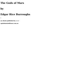 Edgar Rice Burroughs — The Gods of Mars