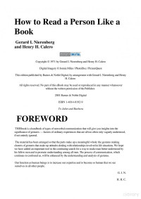 Gerard I. Nierenberg / Henry H. Calero — How to read a person like a book