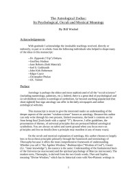 Bill Wrobel — The Astrological Zodiac, Its Psychological, Occult and Mystical Meanings