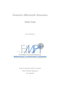 Frédéric Paulin — Géométrie différentielle élémentaire