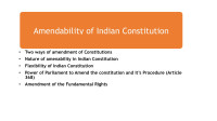 Unknown — Amendability of Indian Constitution