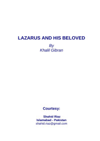 Khalil Gibran — Lazarud and His Beloved