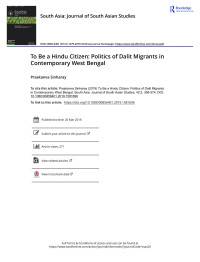 Sinharay Praskanva — To Be a Hindu Citizen: Politics of Dalit Migrants in Contemporary West Bengal